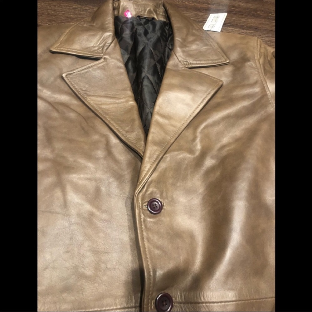 🎾 Batman Real leather brown coat NWT - Picture 6 of 8